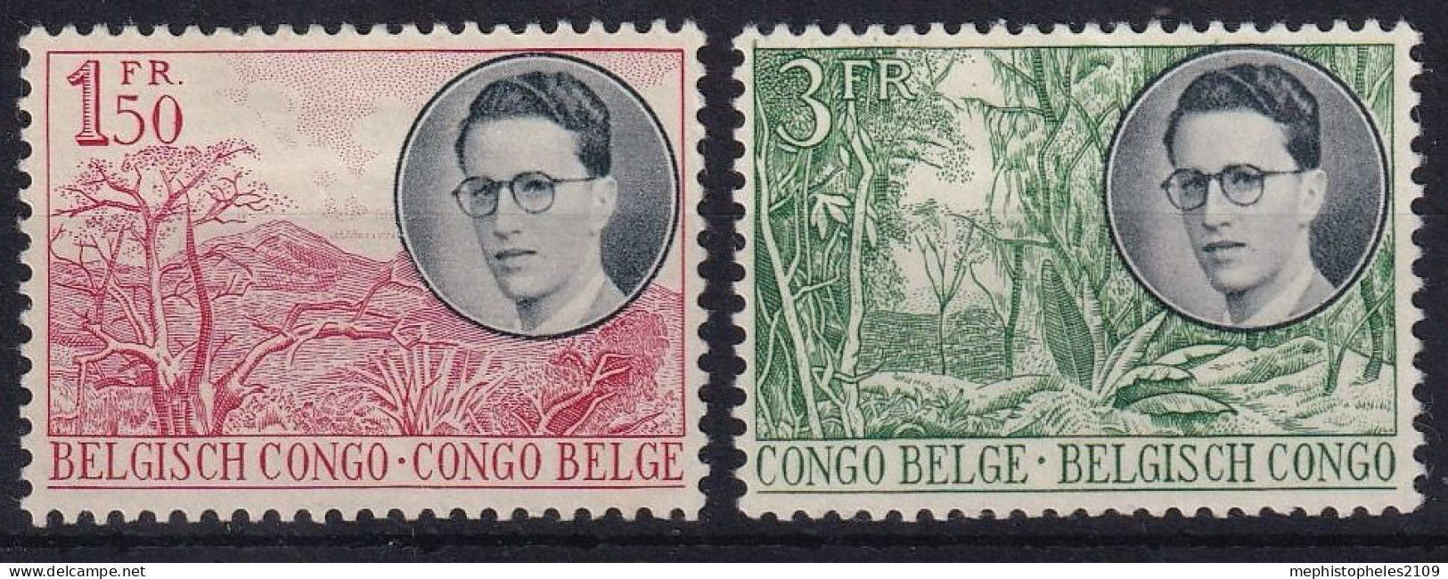 BELGISCH-CONGO 1955 - MLH - Mi 322, 327 - Nuevos