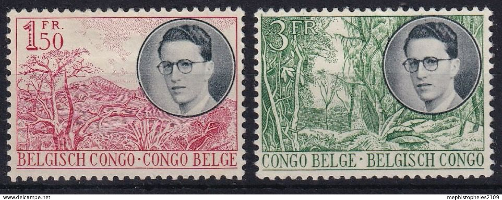 BELGISCH-CONGO 1955 - MLH - Mi 322, 327 - Neufs