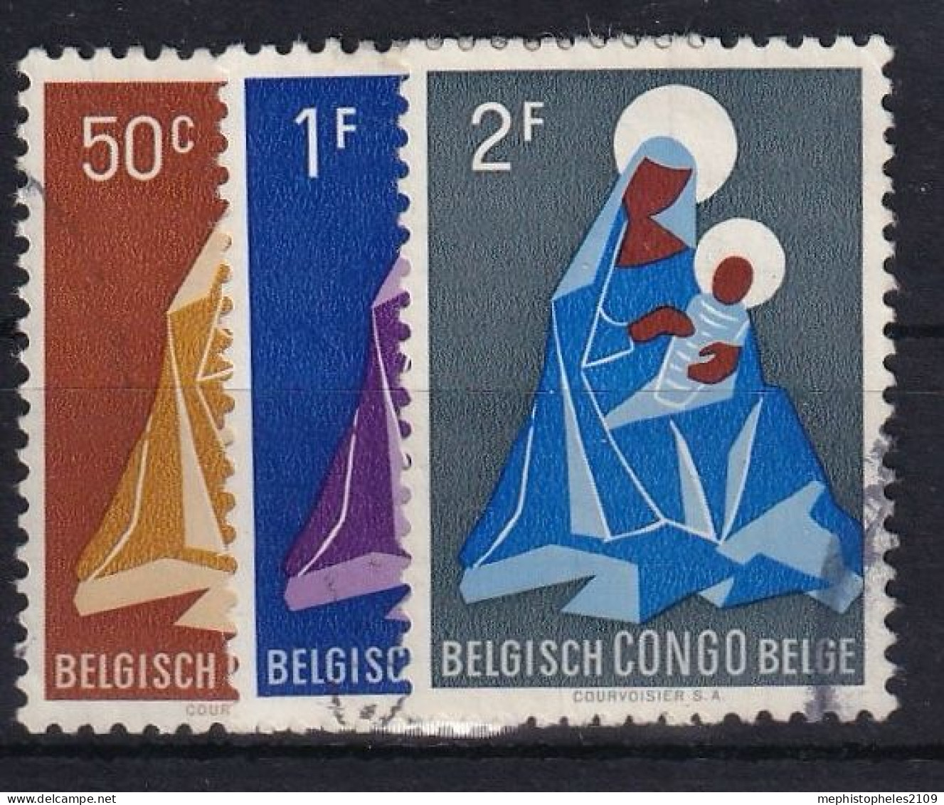 BELGISCH-CONGO 1959 - Canceled - Mi 355-357 - Usati