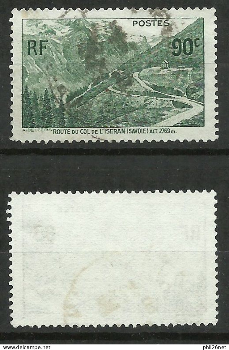 France  N° 358 Col De L'Iseran   Gris Vert   Oblitéré  B/TB   Timbre Type Sur Les Scans Pour Comparer Soldé ! ! ! - Gebruikt