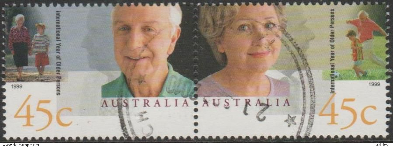 AUSTRALIA - USED 1999 90c Year Of The Older Persons Se-tenatnt Pair - Usados