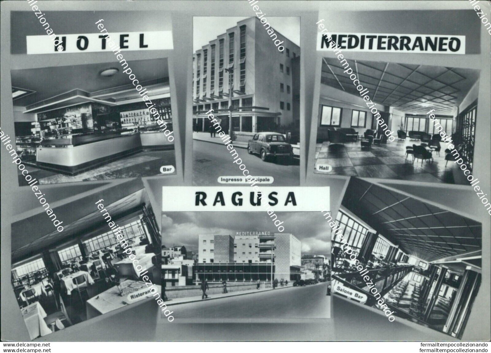 Bu390 Cartolina Ragusa Hotel Mediterraneo Sicilia - Ragusa