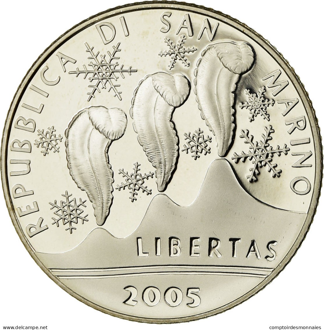 San Marino, 5 Euro, Jeux Olympiques De Turin, 2006, Proof, FDC, Argent, KM:511 - San Marino