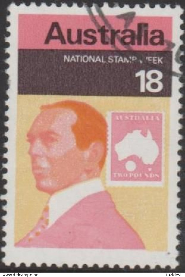 AUSTRALIA - USED 1976 18c National Stamp Week - Blamarie Young Stamp Designer - Pink Stamp From Souvenir Sheet - Used Stamps