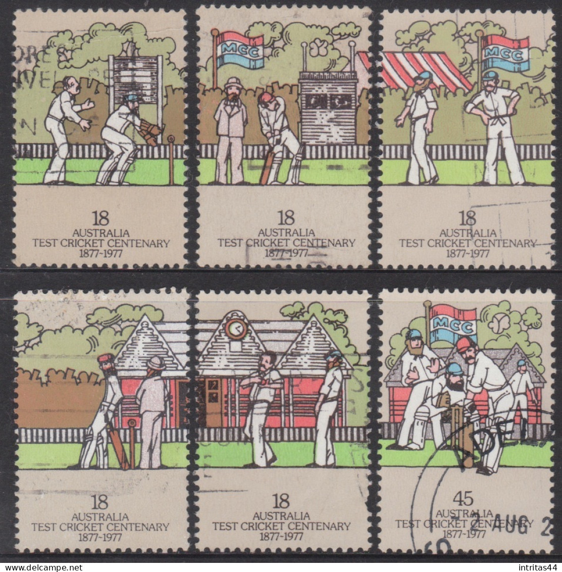AUSTRALIA 1977 AUSTRALIA - ENGLAND TEST CRICKET CENTENARY SET VFU. - Used Stamps