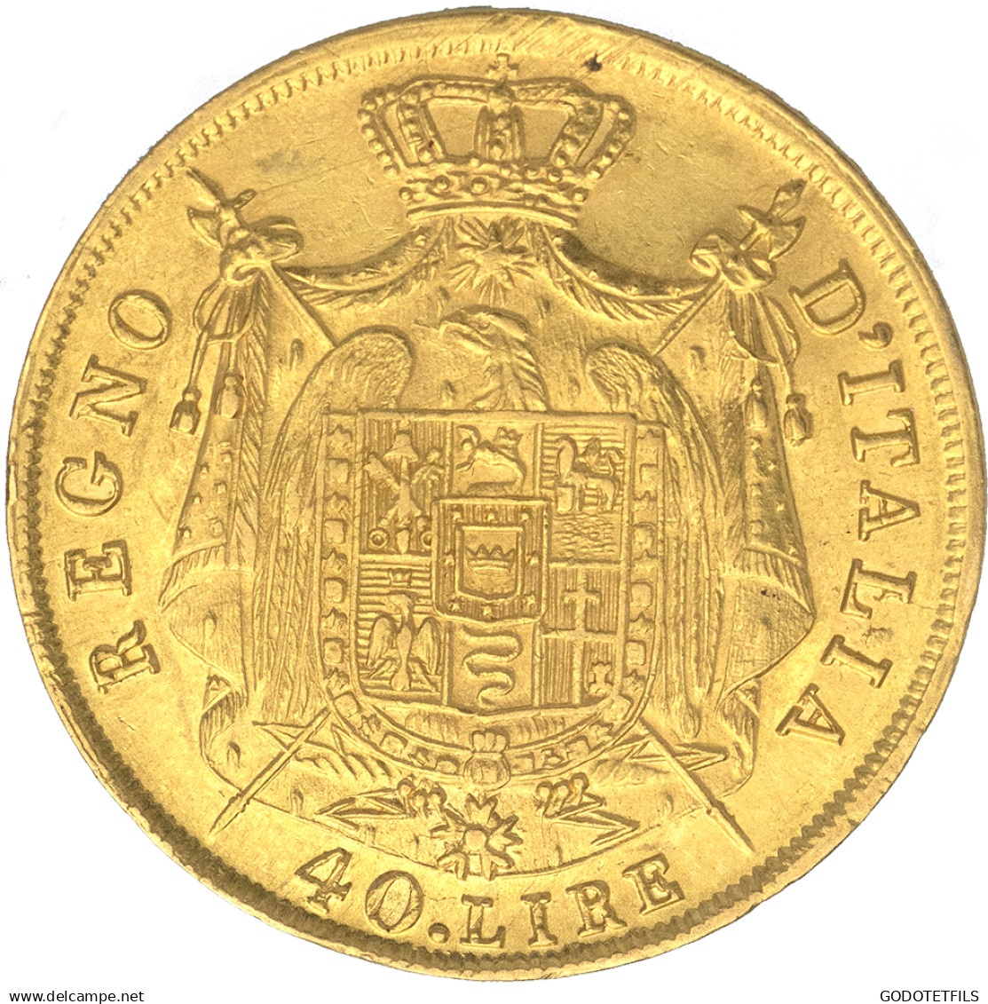 Premier Empire-Royaume D&#039;Italie 40 Lire Napoléon Ier 1810 Milan - Napoleonische