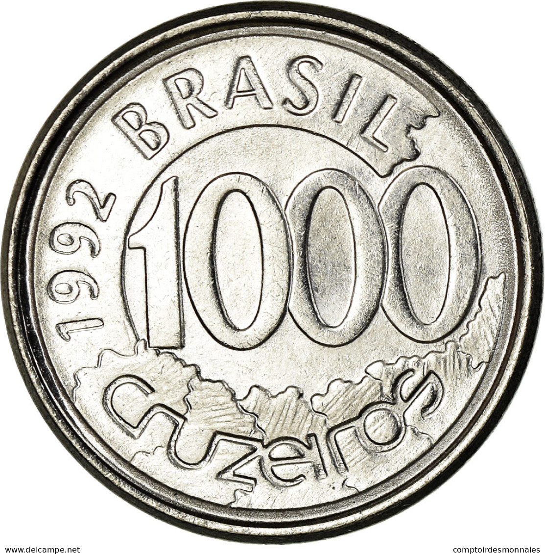 Monnaie, Brésil, 1000 Cruzeiros, 1992, SUP, Stainless Steel, KM:626 - Brésil