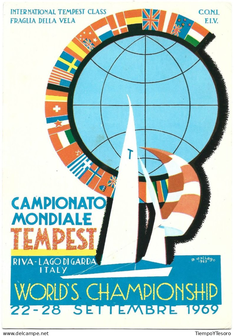 Postcard - Italy, Campionato Mondiale Tempest, 1969, N°152 - Roeisport