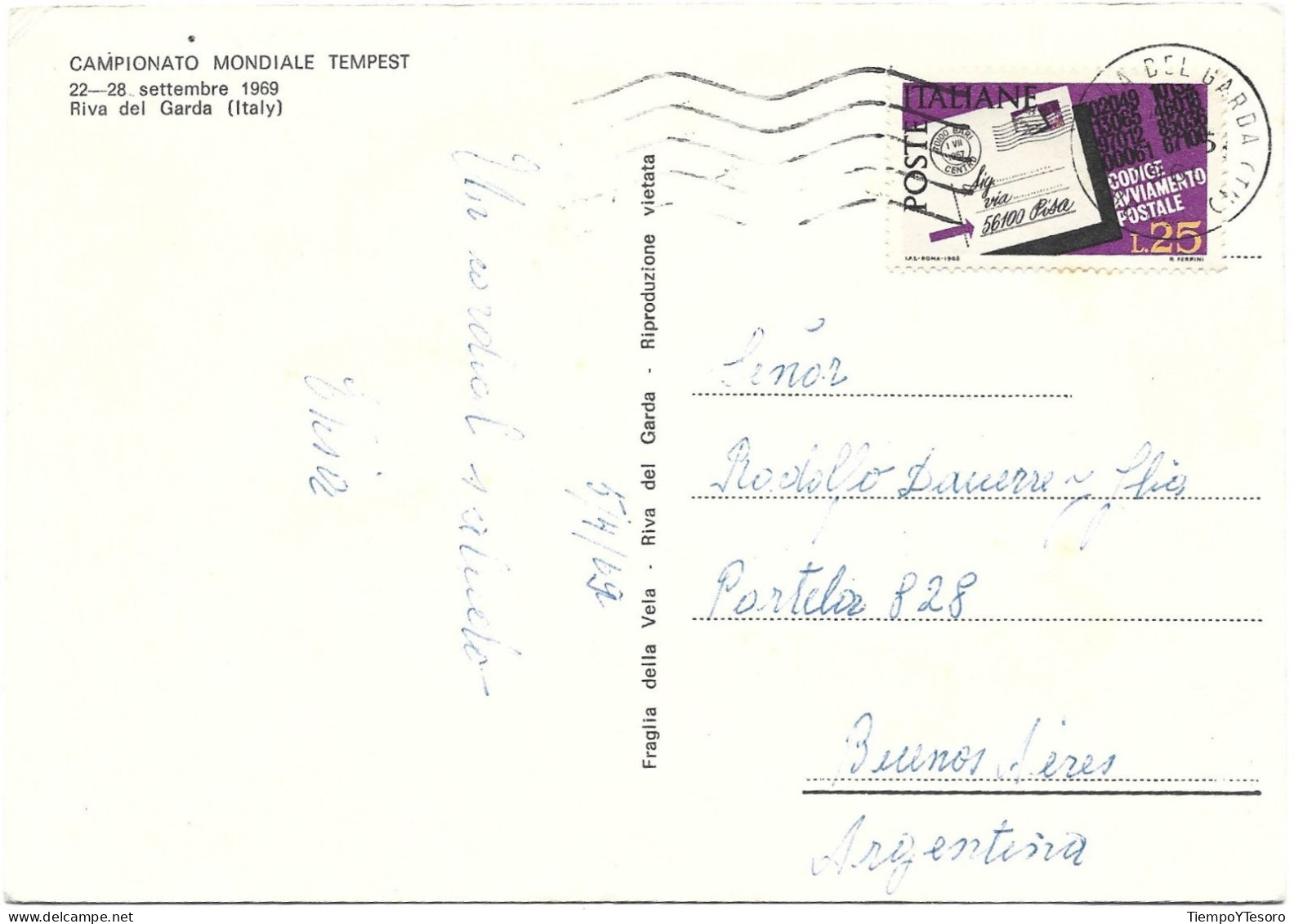 Postcard - Italy, Campionato Mondiale Tempest, 1969, N°152 - Rowing