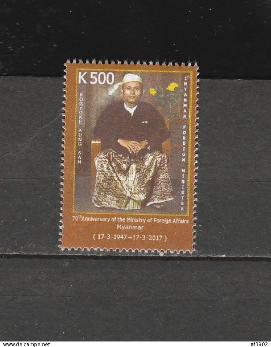 BURMA/MYANMAR STAMP 2017 ISSUED AUNG SAN COMMEMORATIVE SINGLE MNH - Myanmar (Birmanie 1948-...)