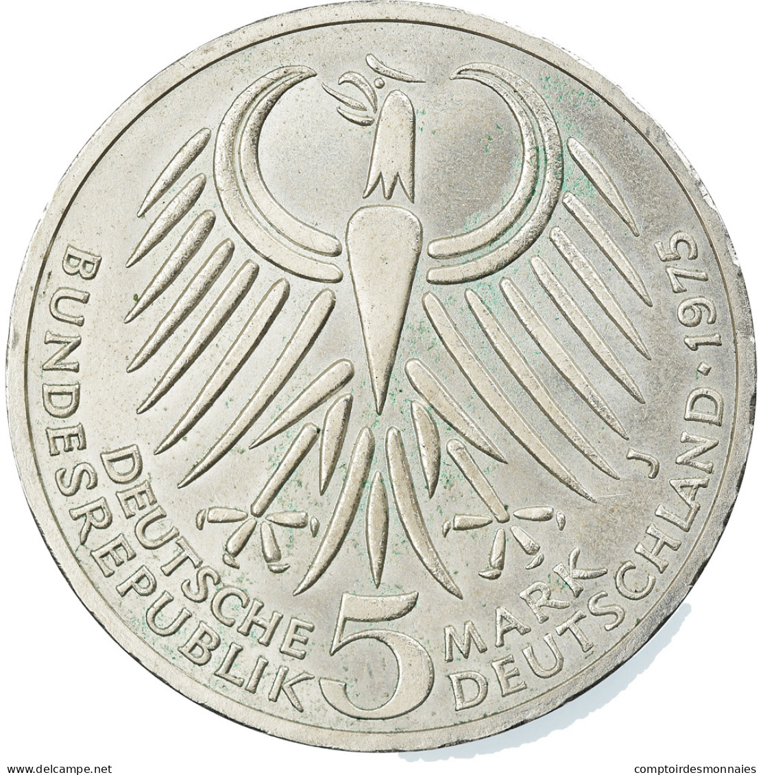 Monnaie, République Fédérale Allemande, Friedrich Ebert, 5 Mark, 1975 - 5 Mark