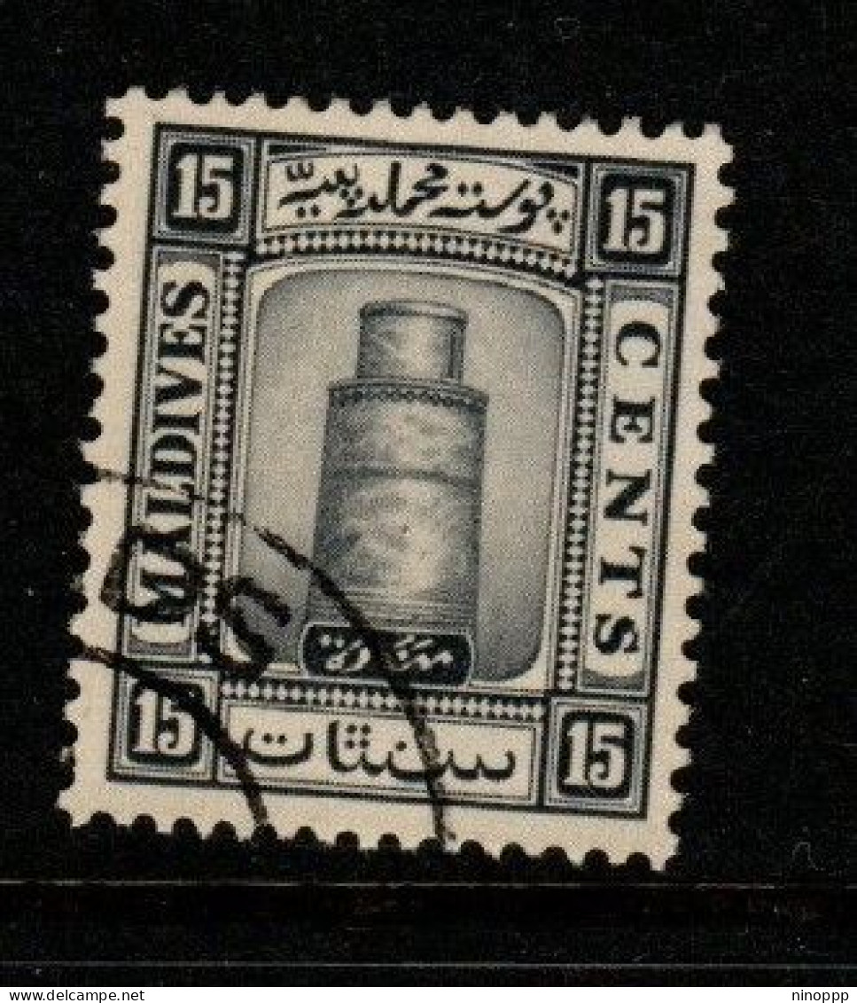 Maldives Cat 16 1933 Minirat Juma Mosque 15c Blackish Grey,used - Maldivas (...-1965)