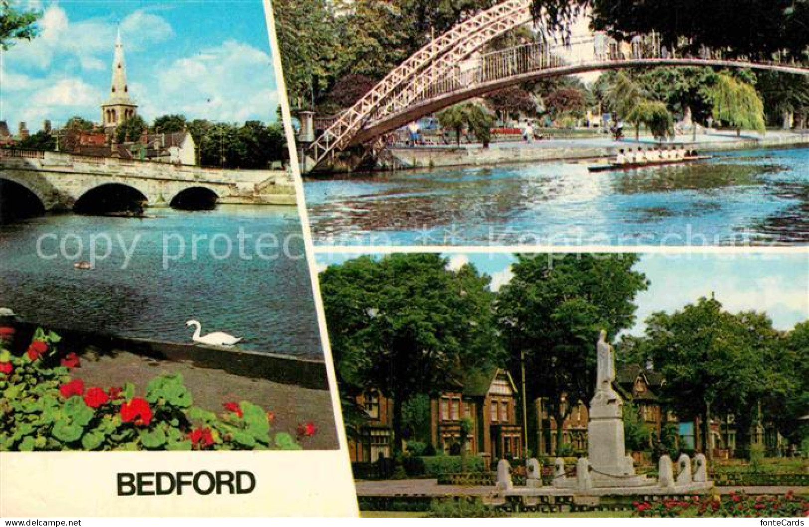 72842309 Bedford Bedfordshire Suspendion Bridge War-Memorial   - Altri & Non Classificati