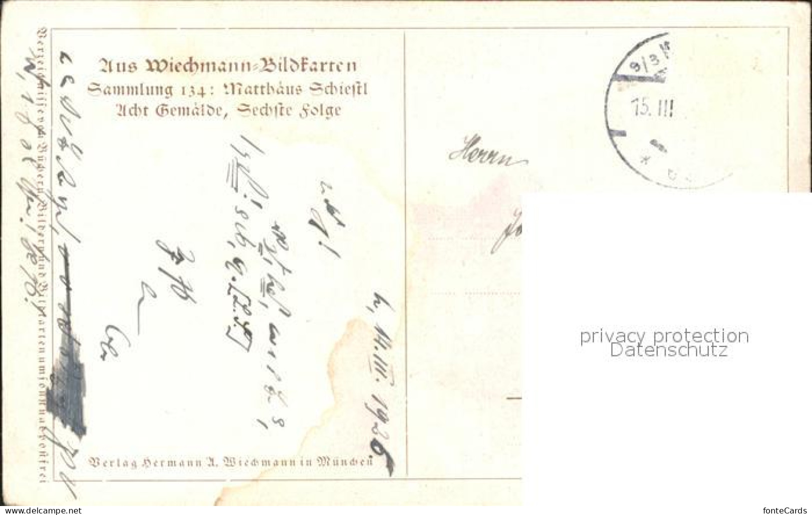 71910583 Schiestl M. Abendfriede Wiechmann-Bildkarte Sammlung 134   - Schiestl, Matthäus