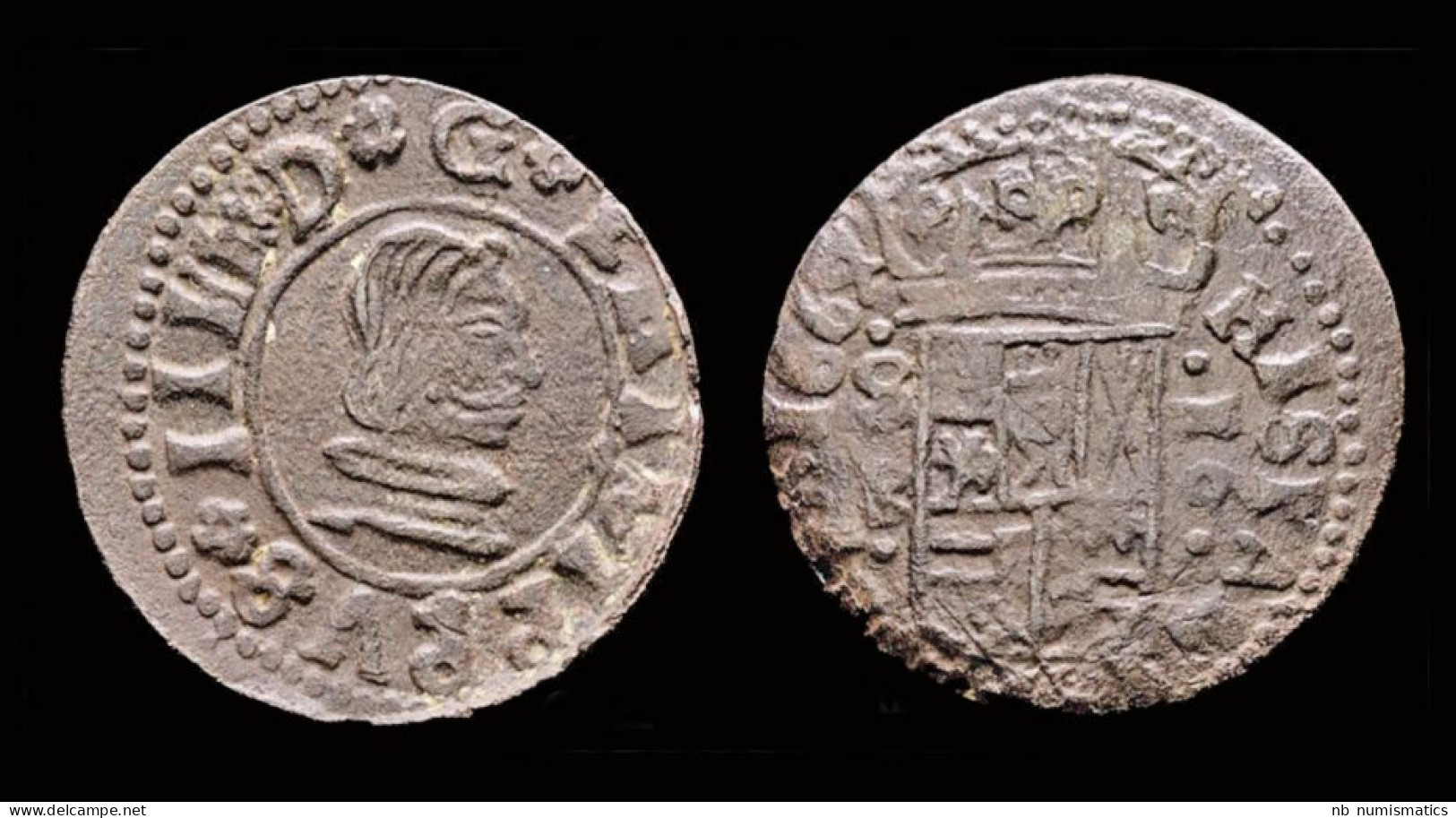 Spain Philip IV 16 Maravedis 1662- Sevilla - Monedas Provinciales