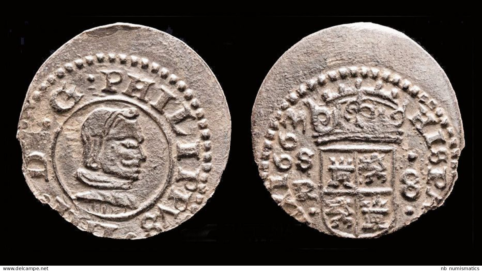Spain Philip IV 8 Maravedis 1663R - Sevilla - Provinciale Munten