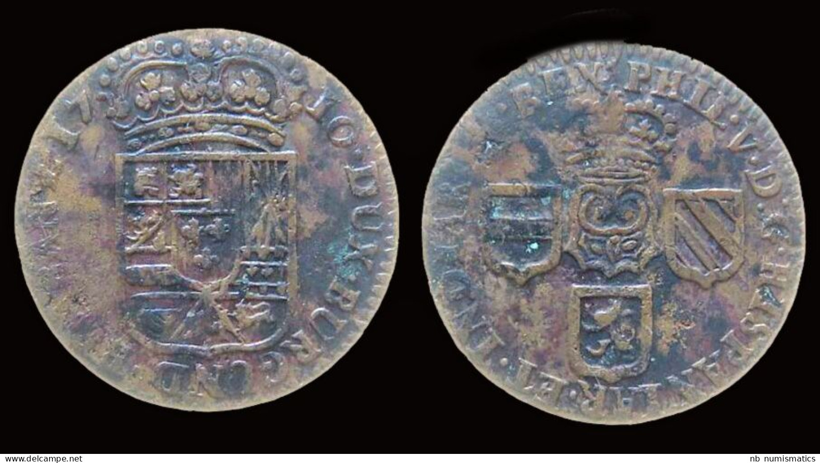 Southern Netherlands Namur Philip V Oord 1710 - 1556-1713 Pays-Bas Espagols