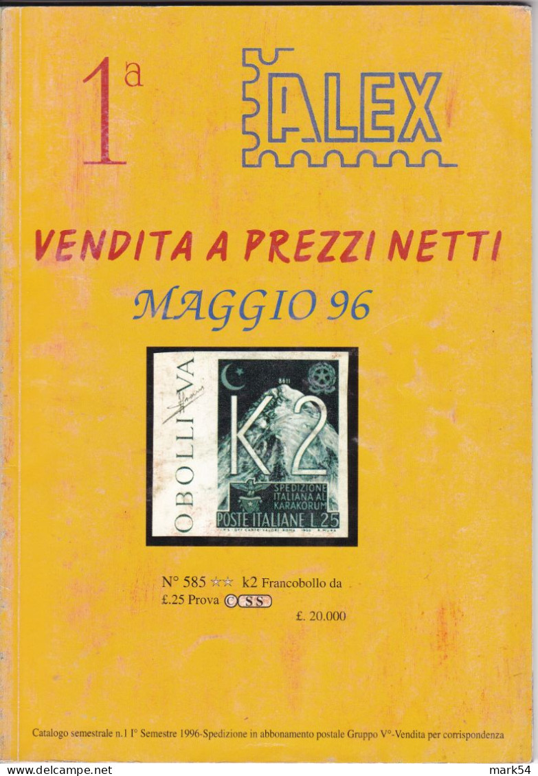 1^ Vendita A Prezzi Netti ALEX Del Maggio 1996 - Auktionskataloge