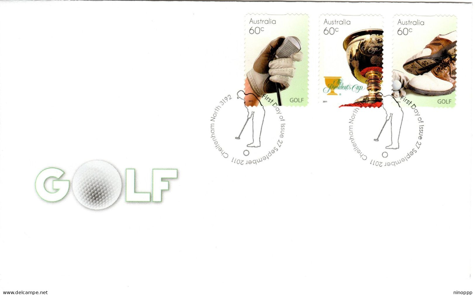 Australia 2011 Golf,Self-adhesive,FDI - Poststempel