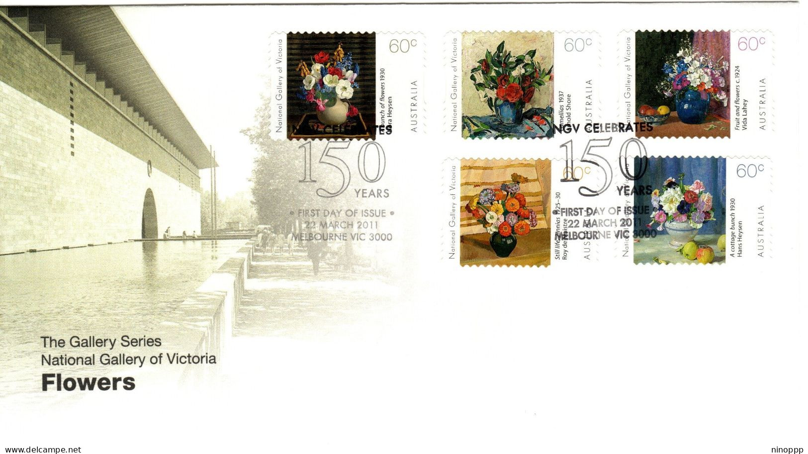 Australia 2011 Painting Flowers,self-adhesive ,FDI - Postmark Collection