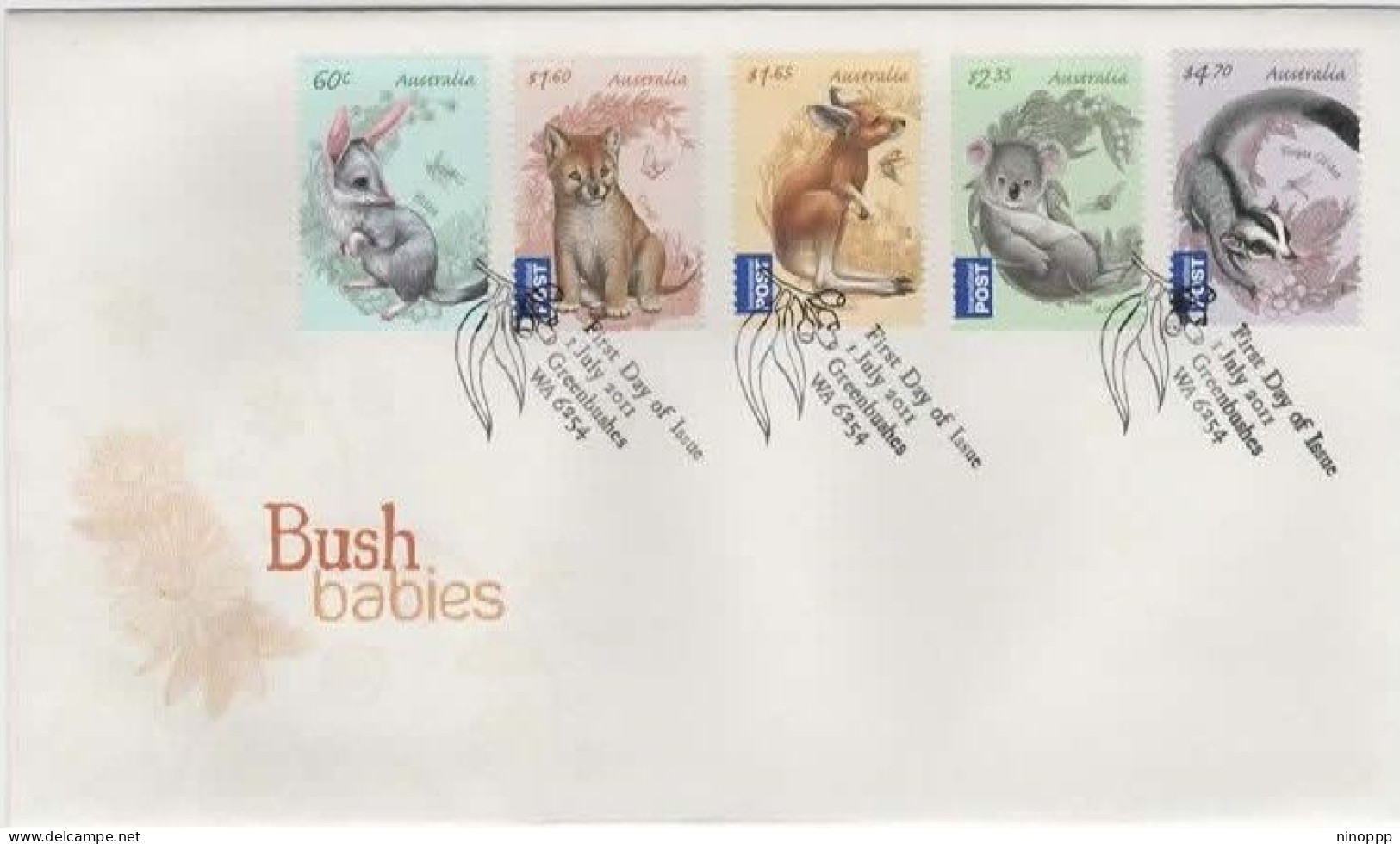 Australia 2011 Bush Babies, First Day Cover - Bolli E Annullamenti