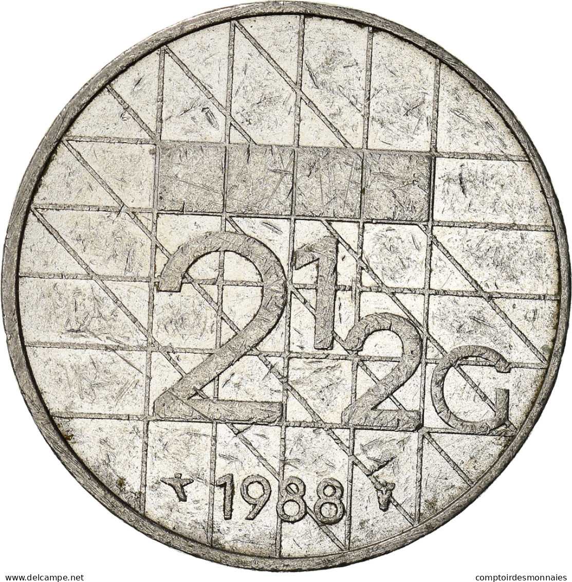 Monnaie, Pays-Bas, Beatrix, 2-1/2 Gulden, 1988, TB+, Nickel, KM:206 - 1980-2001 : Beatrix