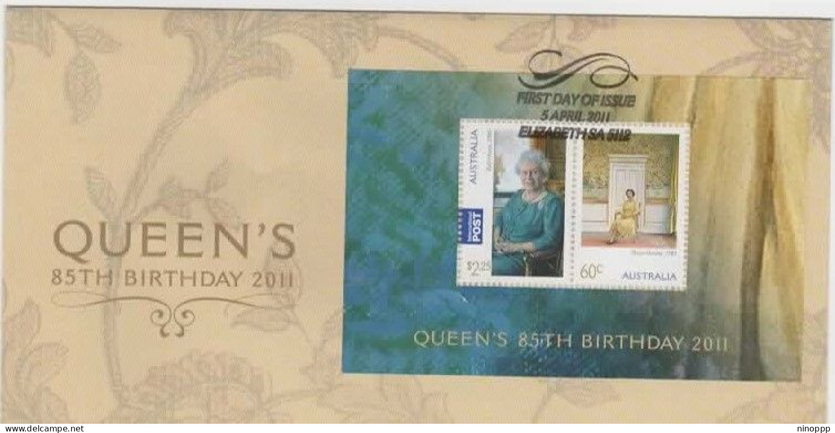 Australia 2011 Queen's 85th Borthday Miniature Sheet   FDC - Marcofilia