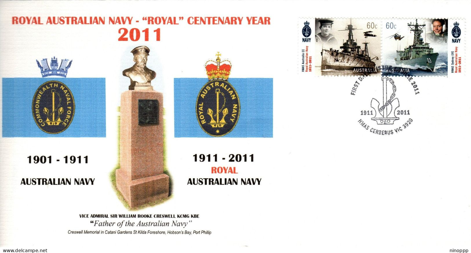 Australia 2011 Royal Australian Navy Centenary,souvenir Cover,  No 82 0f 150 - Postmark Collection