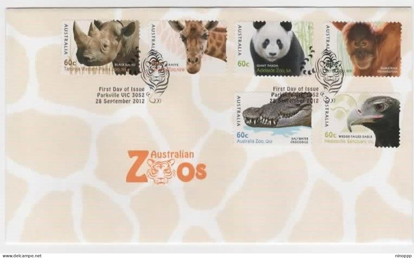 Australia 2012 Australian Zoos   FDC - Marcophilie