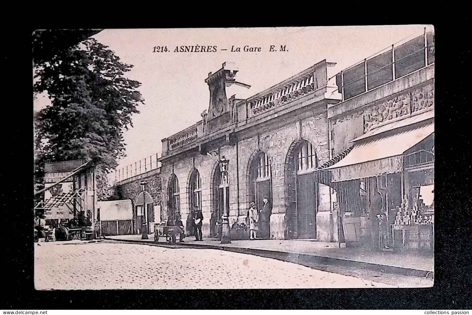 Cp, Chemin De Fer, La Gare, 92, Asnières, Commerce, Voyagée, Ed. Anc. Etab. Malcuit - Stazioni Senza Treni