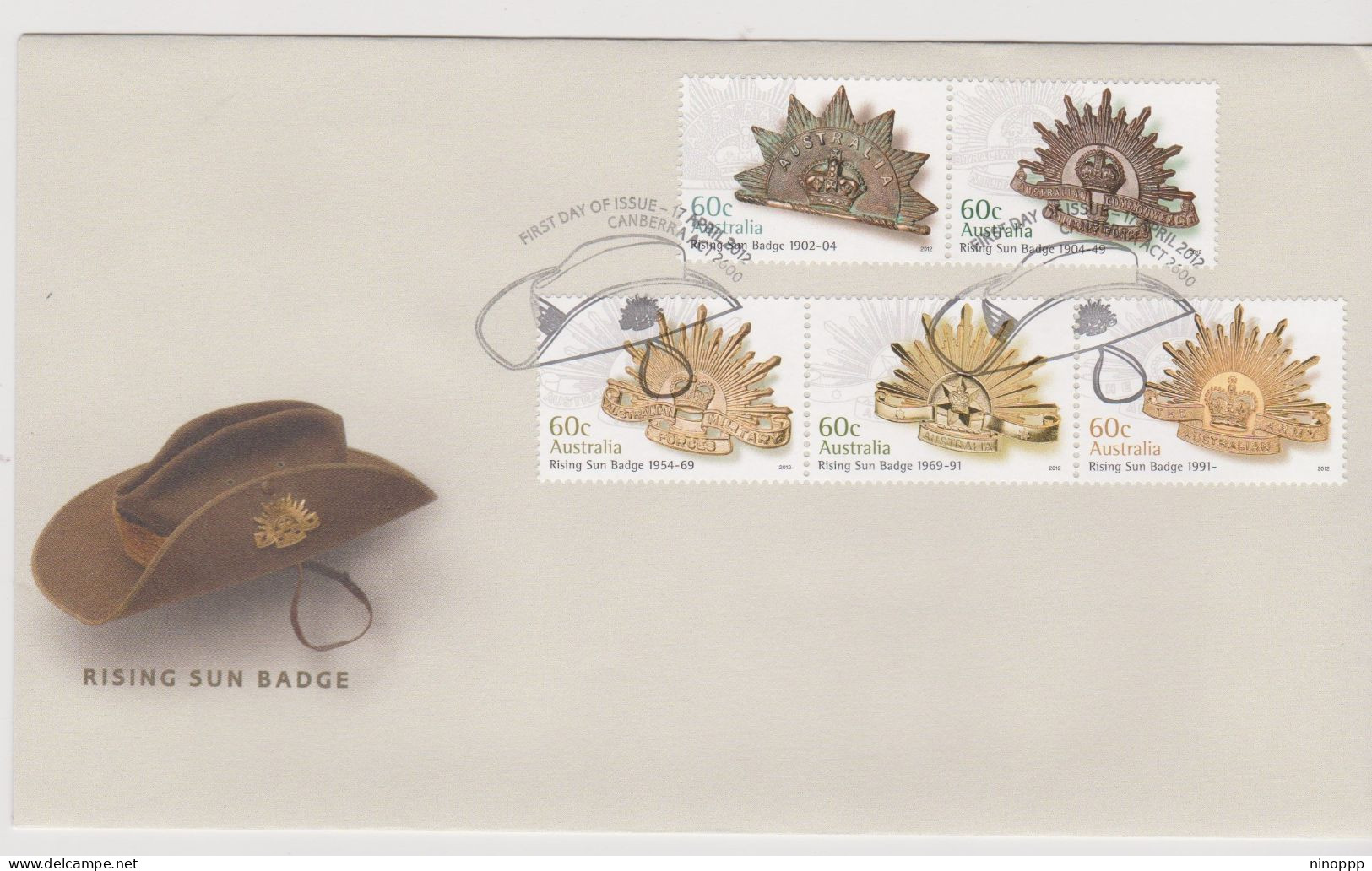 Australia 2012 Rising Sun Badge FDC - Marcophilie