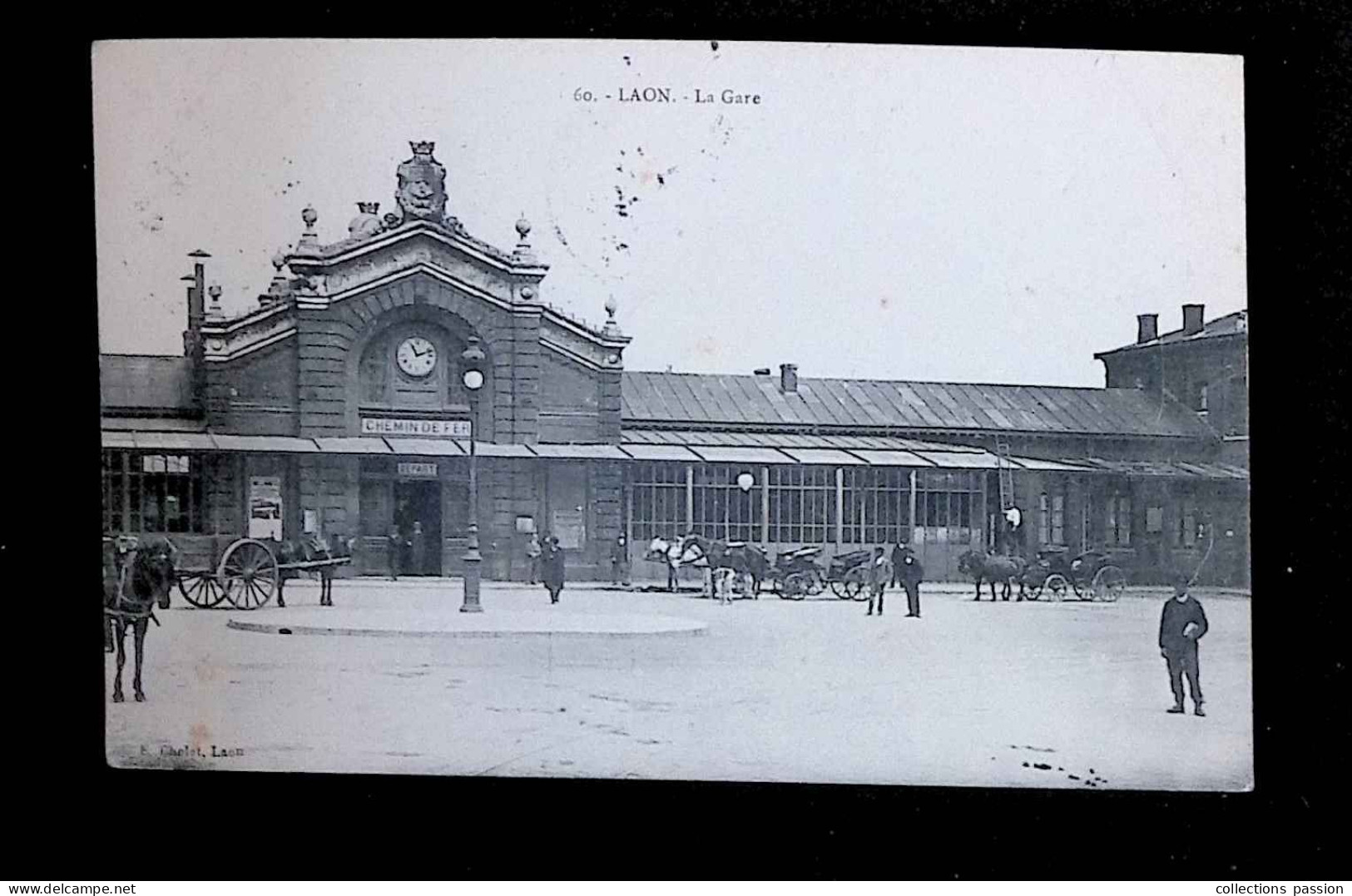 Cp, Chemin De Fer, La Gare, 02, Laon, Voyagée 1910 - Stazioni Senza Treni