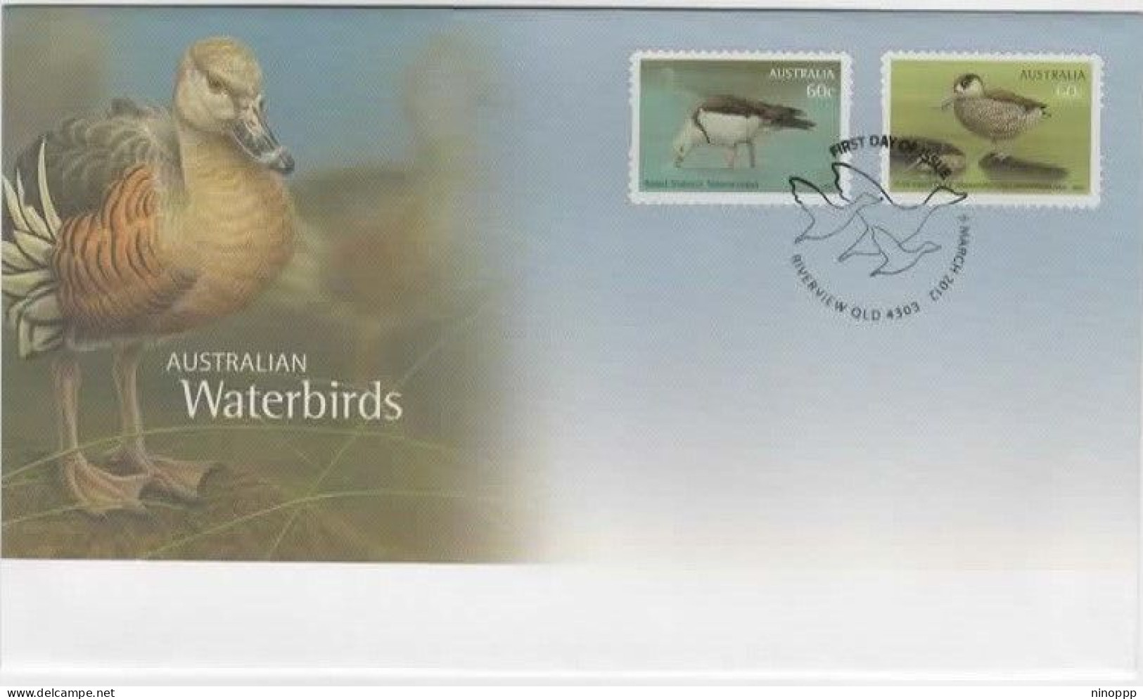 Australia 2012 Waterbirds Self-adhesive FDC - Bolli E Annullamenti