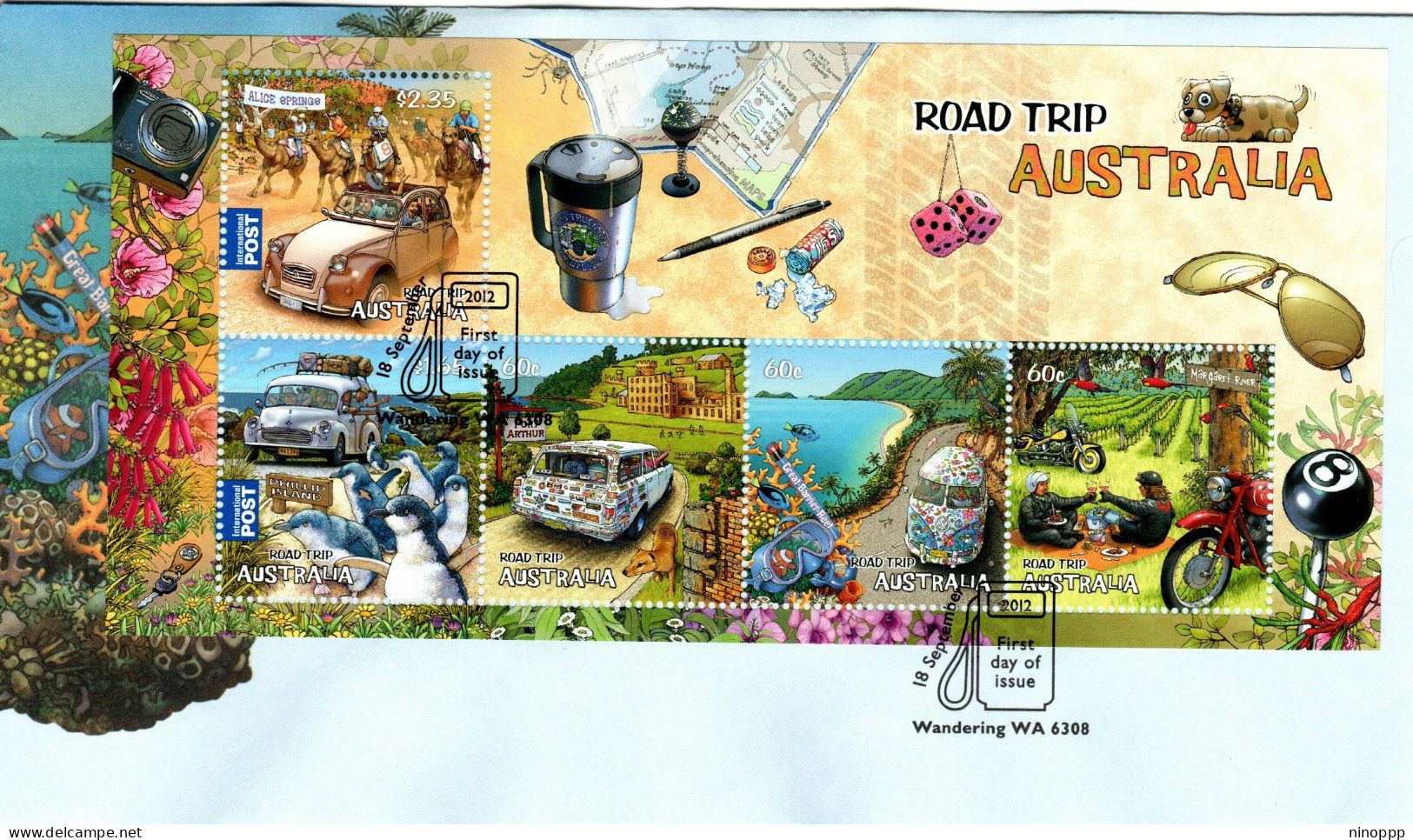 Australia 2012 Road Trip Australia Miniature Sheet,FDI - Marcofilie