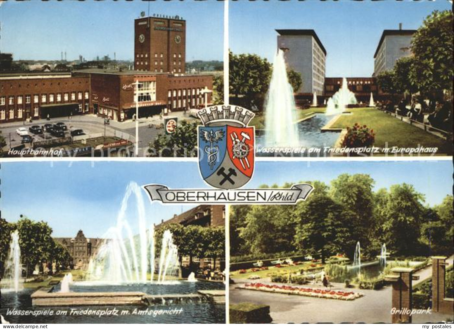 71961227 Oberhausen Hauptbahnhof Wasserspiele Friedensplatz Europahaus Grillpark - Oberhausen