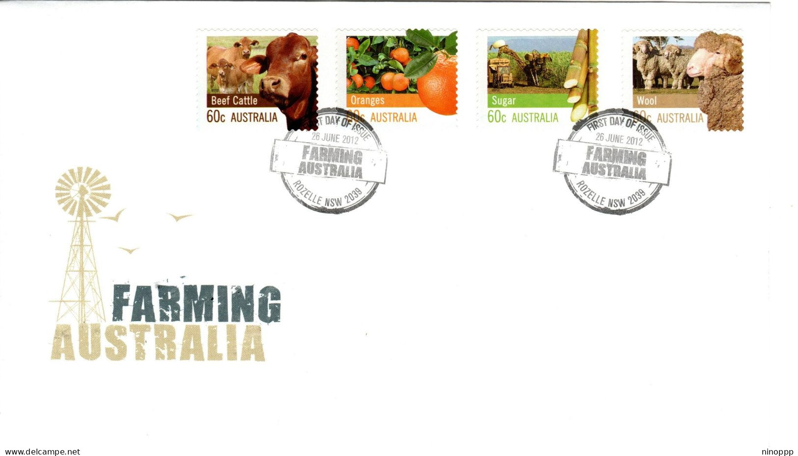 Australia 2012 Farming Australia Self-adhesive,FDI - Marcofilie