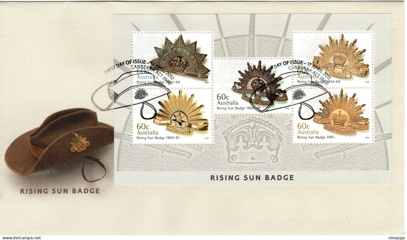 Australia 2012 Rising Sun Badge,FDI - Postmark Collection
