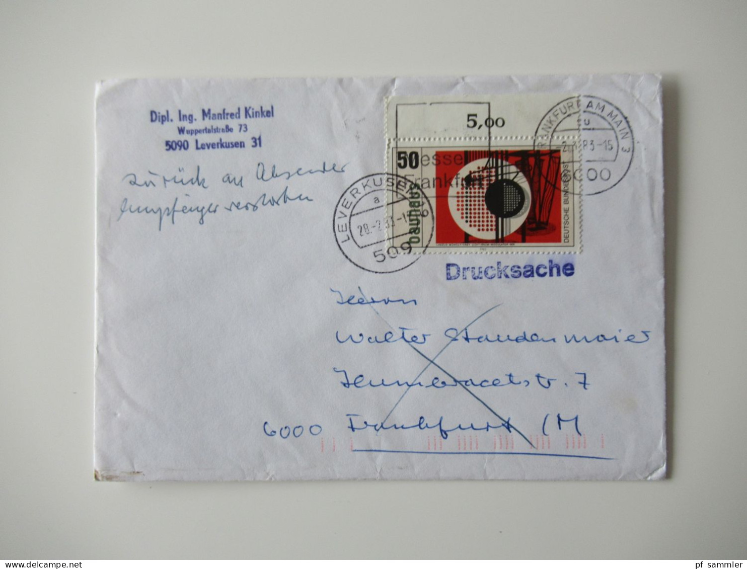 Belegeposten BRD überwiegend 1970 / 80er Jahre Nur Besonderheiten Wie Nachporto, Zurück / Verspätet / Vermerke Usw. - Lots & Kiloware (mixtures) - Max. 999 Stamps