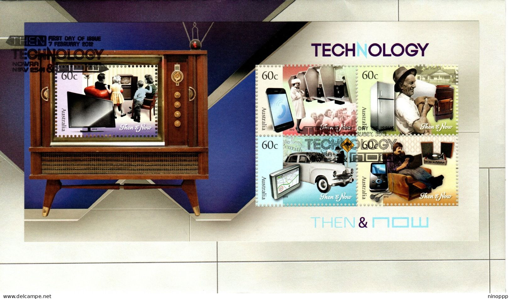 Australia 2012 Technology Then & Now,souvenir Sheet ,FDI - Marcofilie