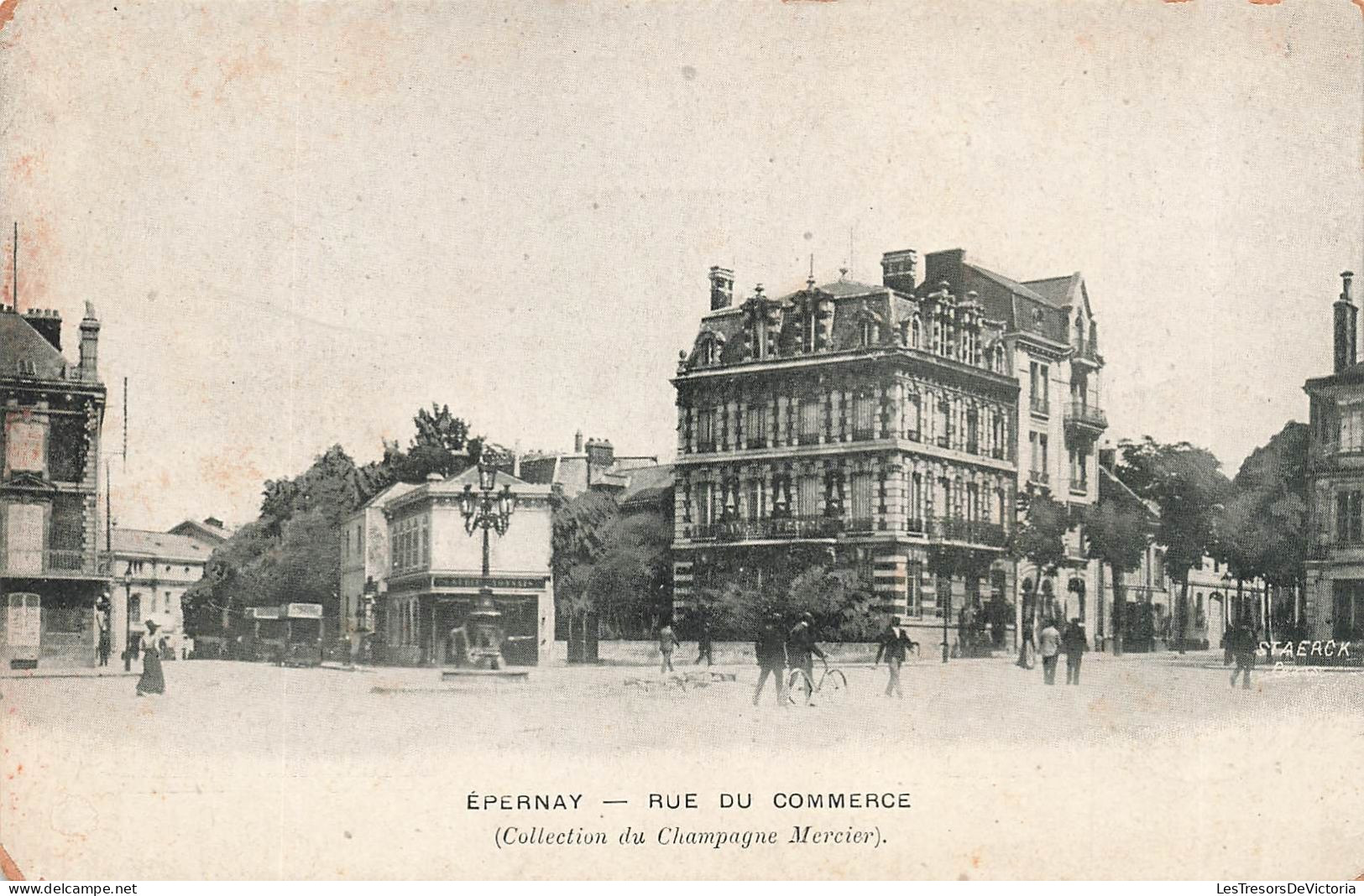 FRANCE - Epernay - Vue Sur La Rue Du Commerce - Animé - Carte Postale Ancienne - Epernay
