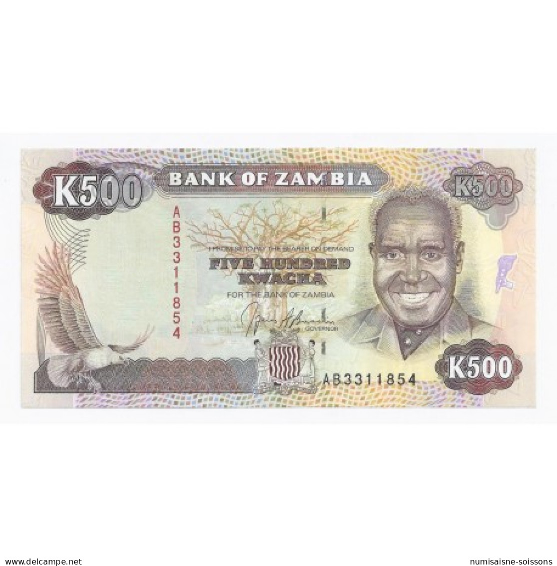 ZAMBIE - PICK 35 - 500  KWACHA - 1991 - NEUF - Zambia