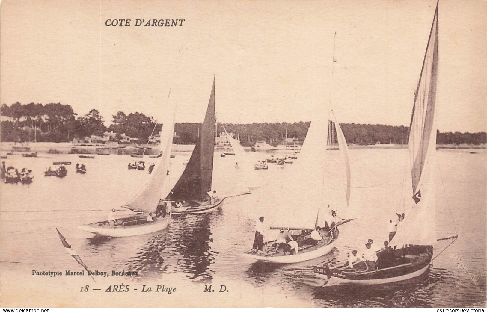 FRANCE - Arès - Vue Sur La Plage - M.D - Animé -  Carte Postale Ancienne - Arès