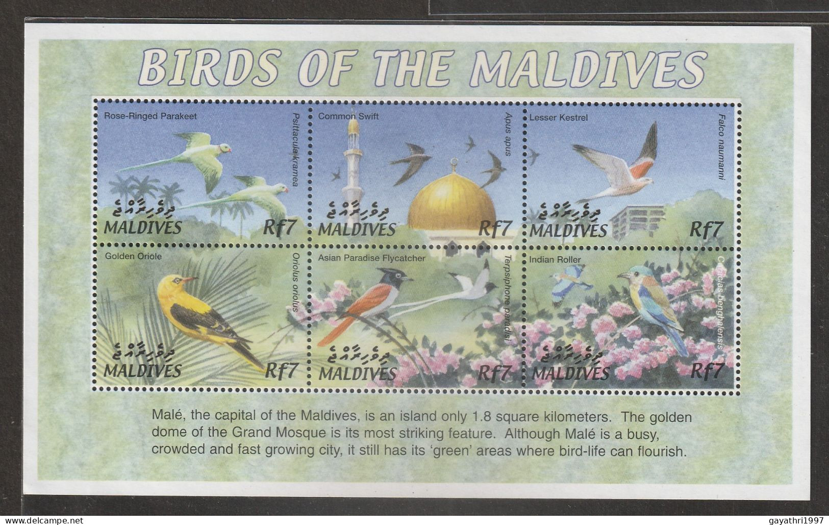 Maldives Birds Of The Maldives Miniature Sheet Mint Good Condition (S-37) - Climbing Birds