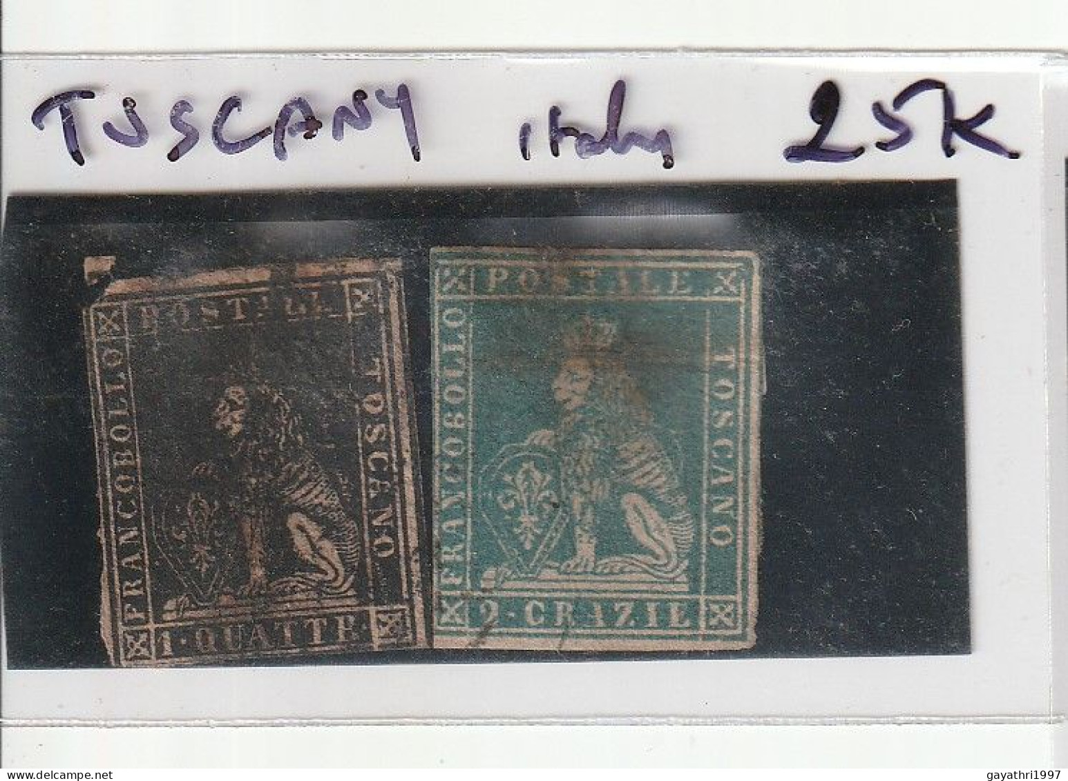 Italy Tuscany 1850-60 2 Different Stamps 1 Is Poor Condition Both Are Used (71) - Toscane