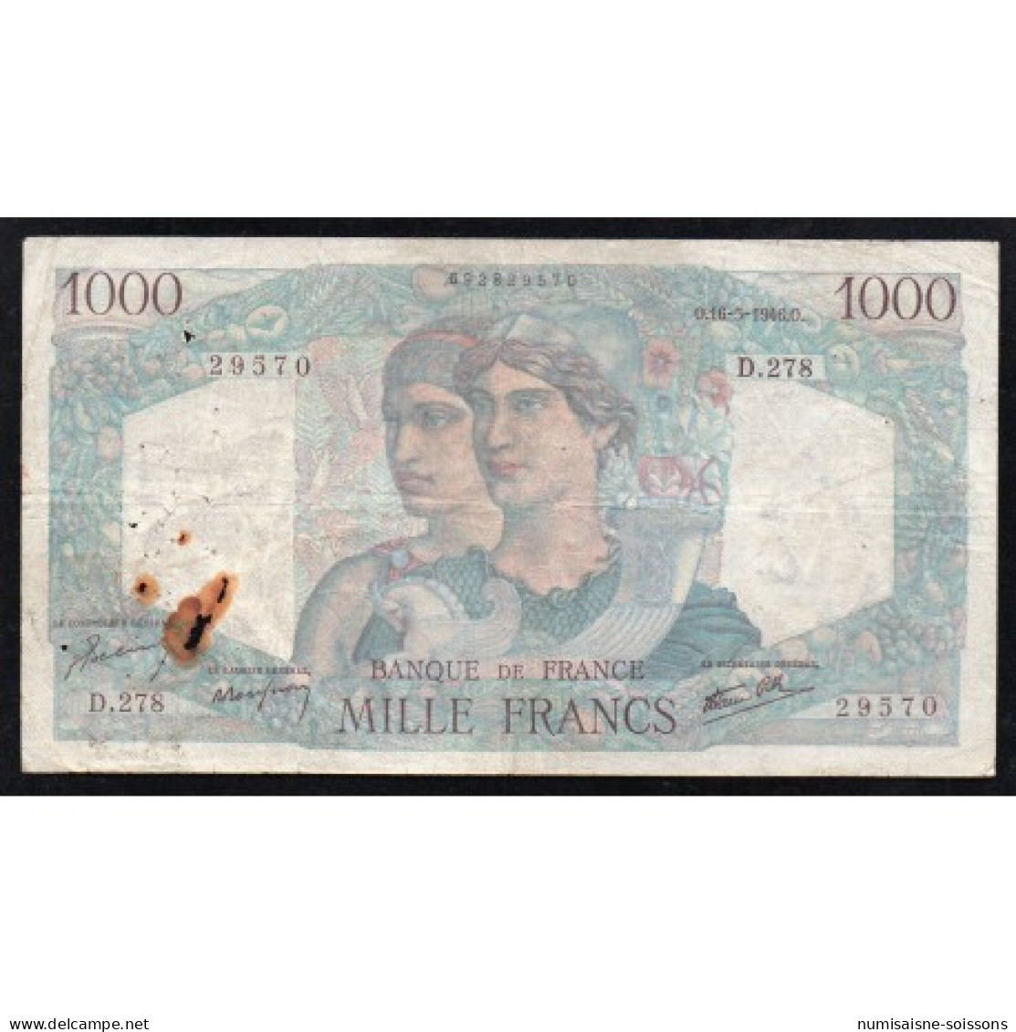 FAY 41/14 - 1000 FRANCS MINERVE ET HERCULE - 16/05/1946 - PICK 130 - TB - 1 000 F 1945-1950 ''Minerve Et Hercule''