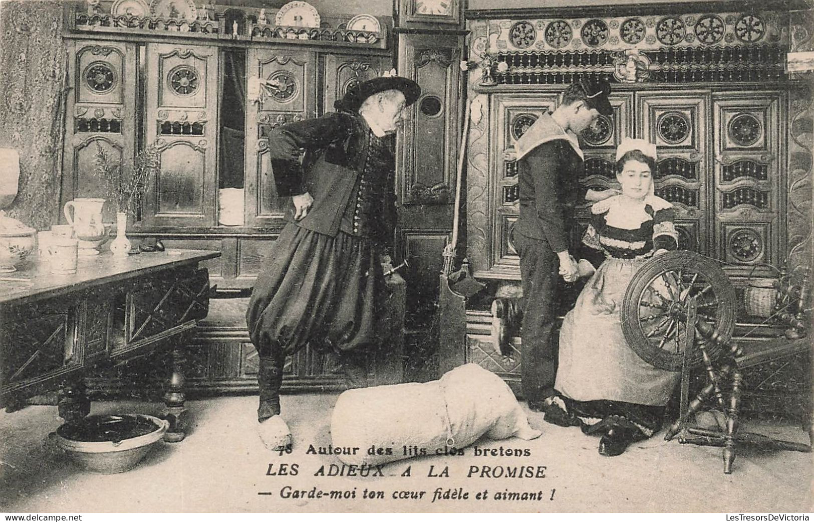 COUPLES - Les Adieux - À La Promise - Garde Moi Ton Cœur Fidèle Et Aimant - Carte Postale Ancienne - Couples