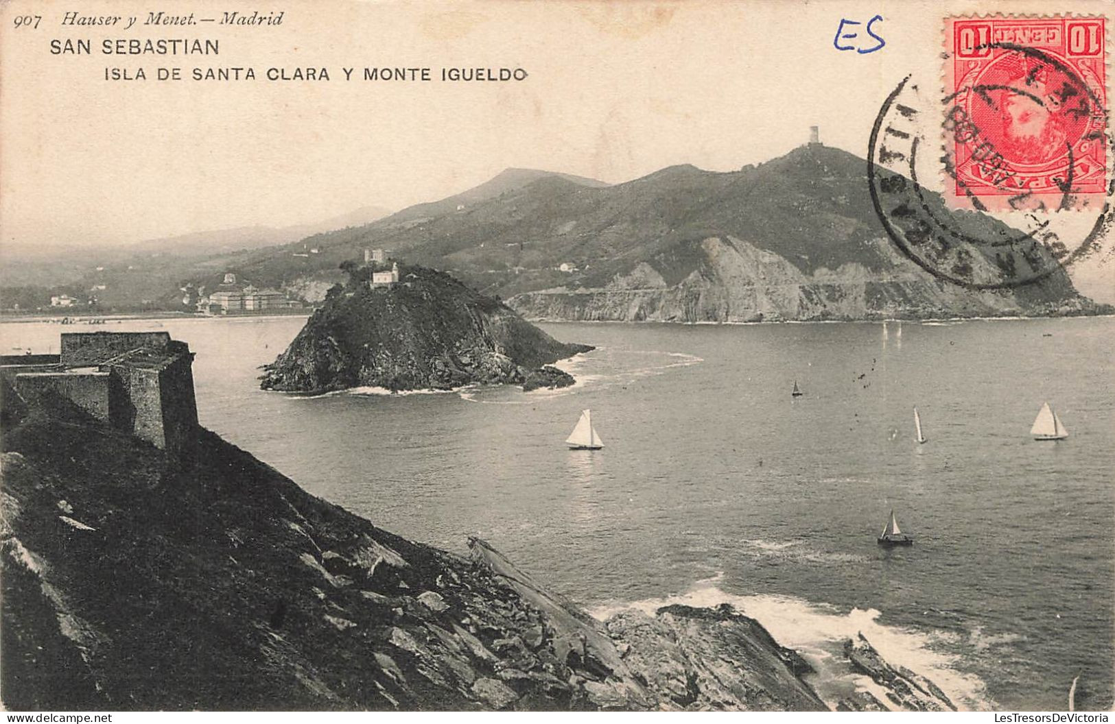 ESPAGNE - San Sebastian - Isla De Santa Clara Y Monte Igueldo - Dos Non Divisé - Carte Postale Ancienne - Guipúzcoa (San Sebastián)