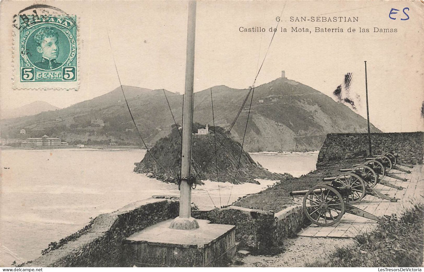 ESPAGNE - San Sebastian - Castillo De La Mota, Baterria De Las Damas - Dos Non Divisé - Carte Postale Ancienne - Guipúzcoa (San Sebastián)