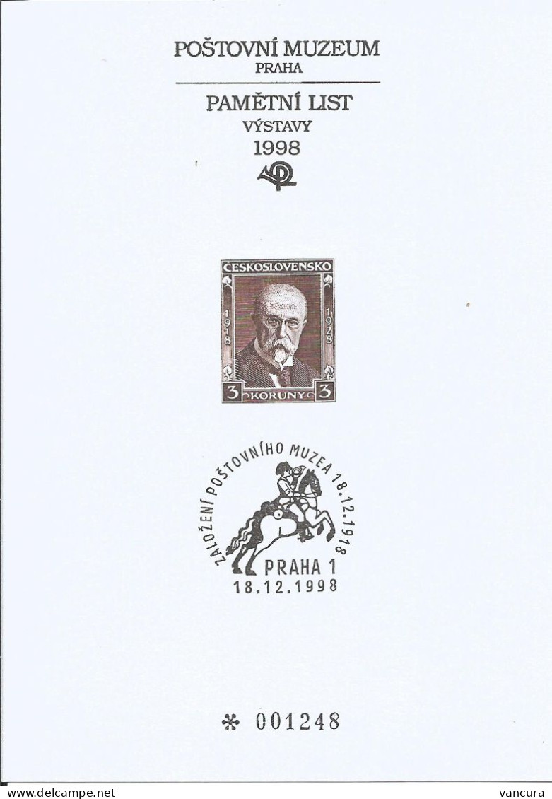 Blackprint PTM 12 Czech Republic Post Museum Anniversary 1998 - Gravuren