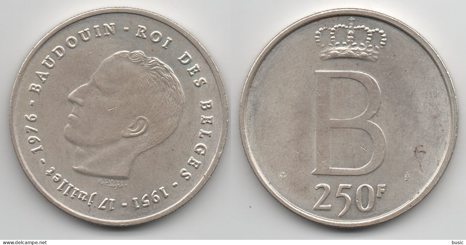 + BELGIQUE    + 250  FRANCS 1976 + - 250 Francs